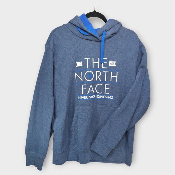 The North Face Other - Men The North Face Blue Gray Never Stop Exploring Pullover Hoodie Sweater Large